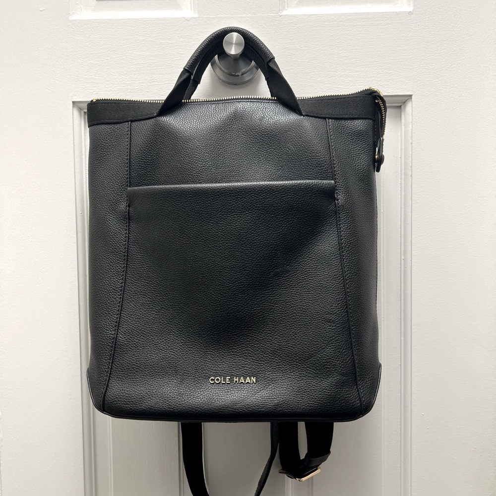 Cole Haan Grand Ambition Small Convertible Solid Backpack Black